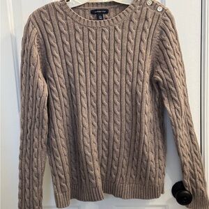Lands' End Women's Cable Knit Sweater - Brown